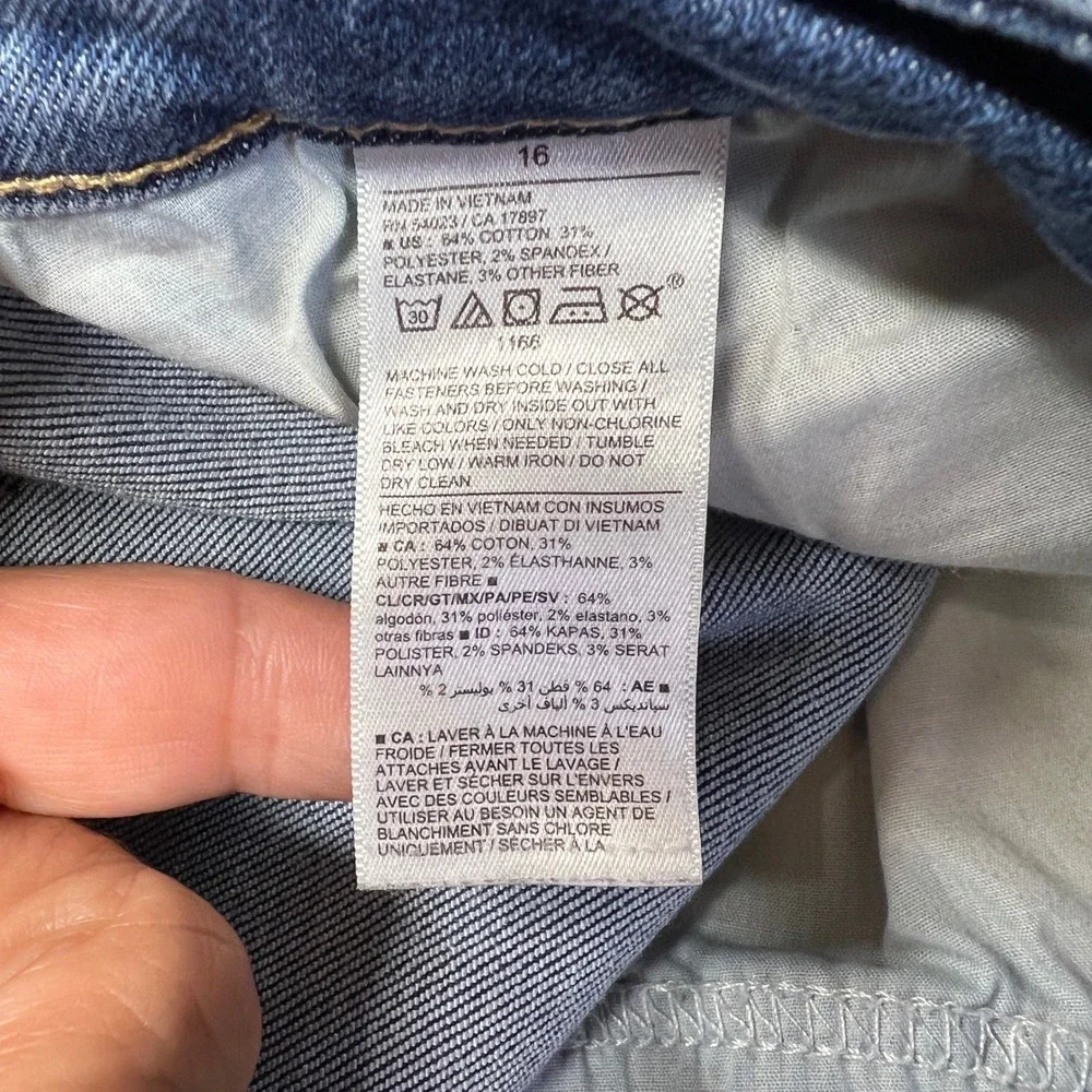 Old Navy Rockstar Jeans 16 Blue Denim Extra High Rise 360 Stretch Super Skinny